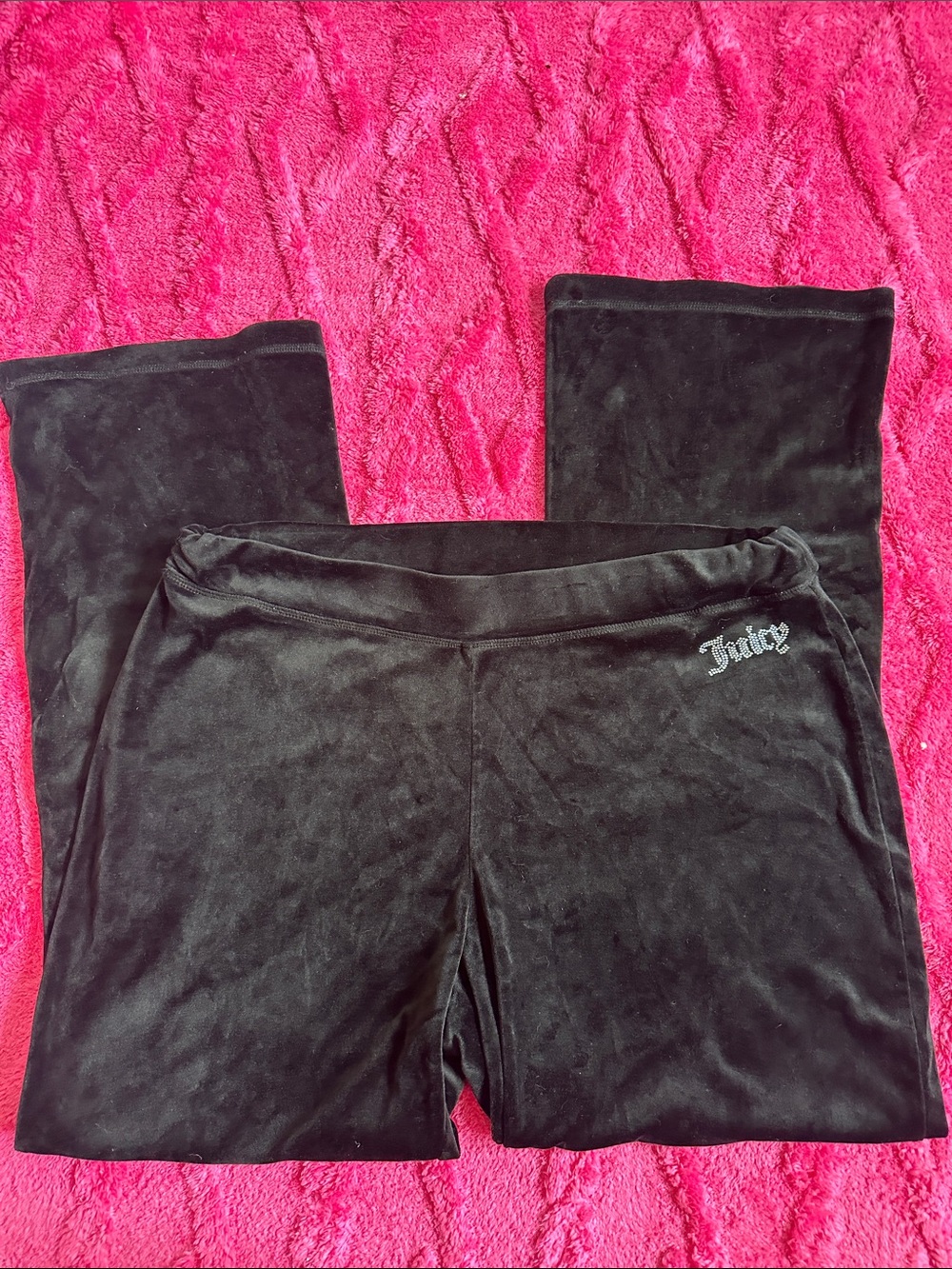 Juicy Couture Black Velour Joggers with Juicy Logo